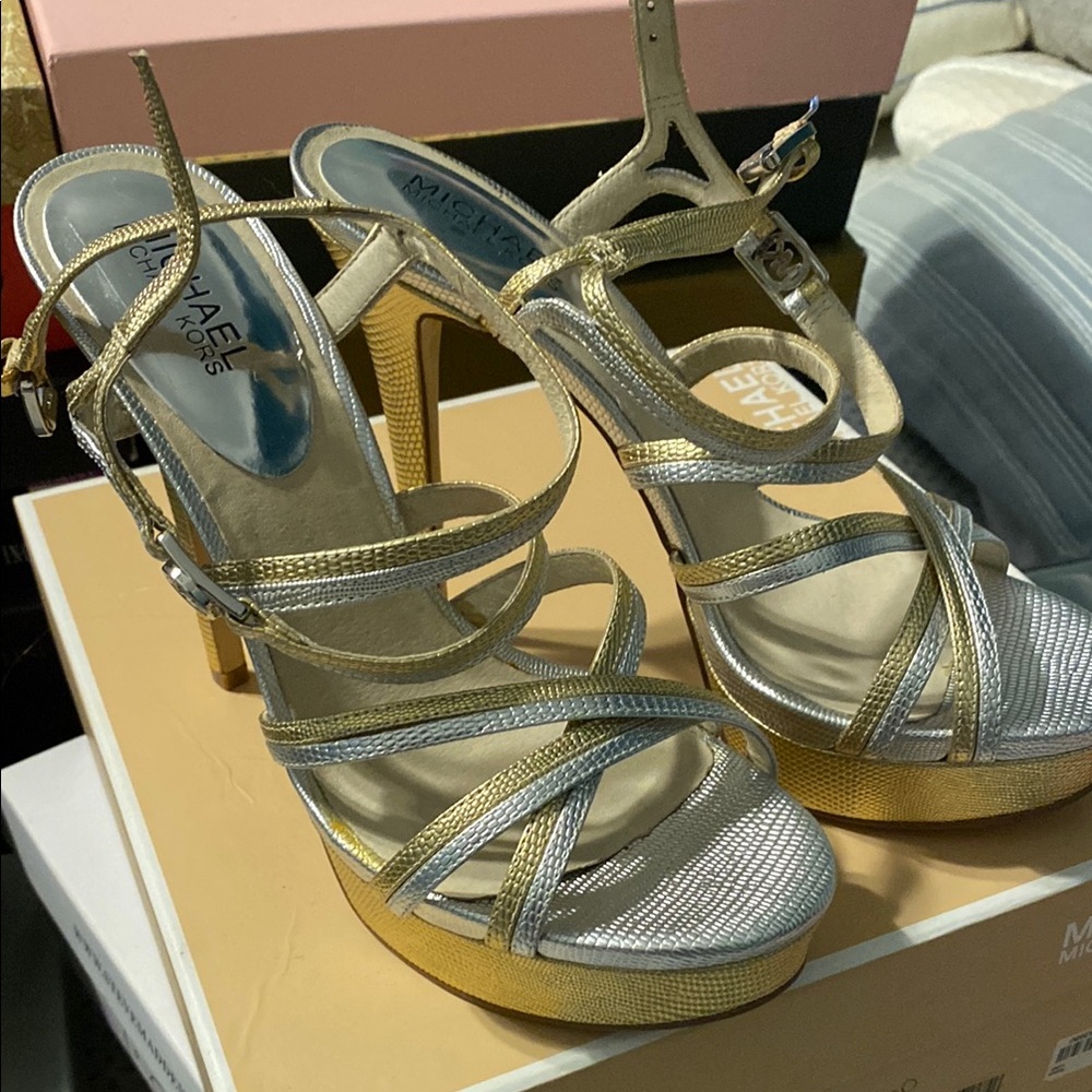 Michael Kors Gold/silver  Strappy Women's Heels